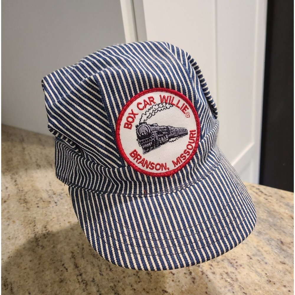 Vtg Box Car Willie Hat Snap-back Conductor Engineer Train Branson Missouri
